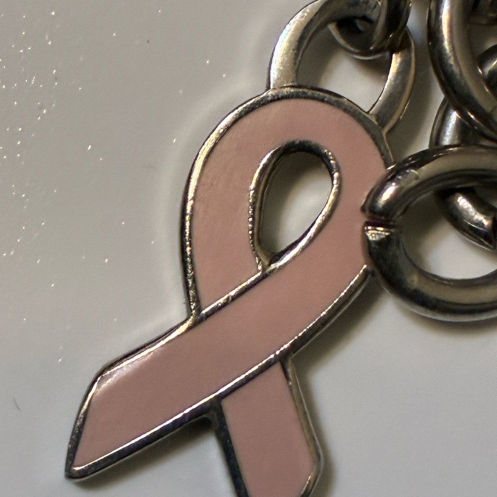 Vintage Coach Breast Cancer Pink and Silver Charm Key Holder - Picture 7 of 10